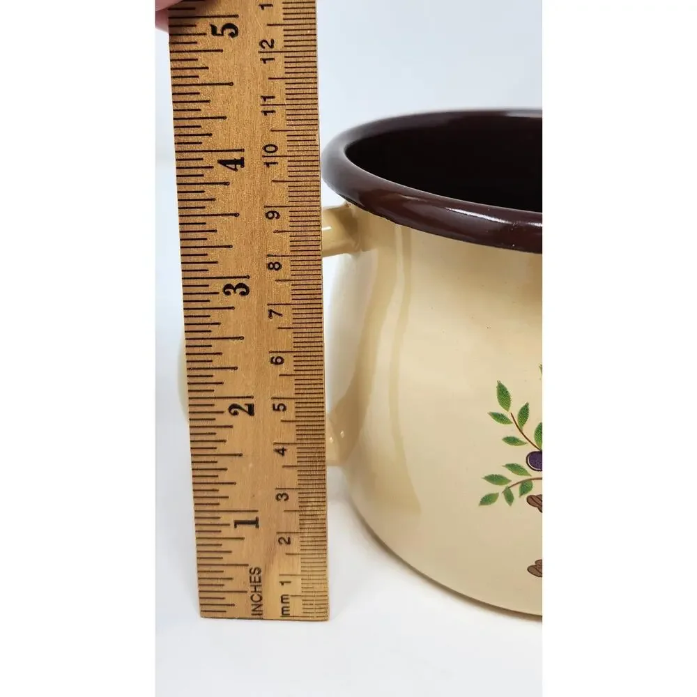 Vintage Enamelware Pitcher | Planter | Candle Holder | Retro Kitchen